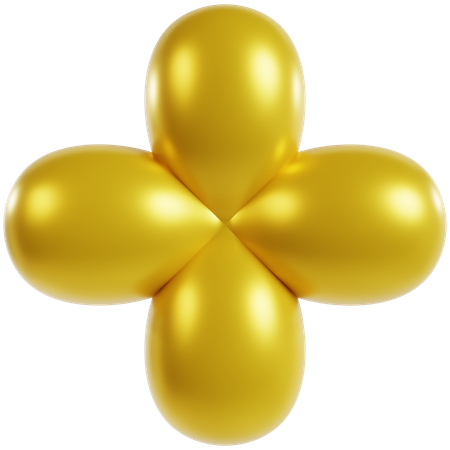 Golden Geometric Blossom Design  3D Icon