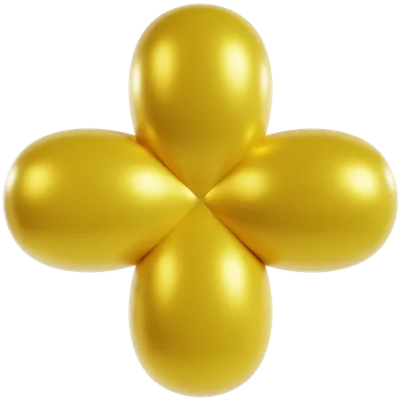 Golden Geometric Blossom Design  3D Icon