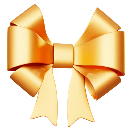 Golden Gift Bow  3D Icon