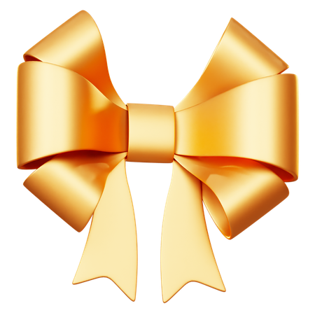 Golden Gift Bow  3D Icon