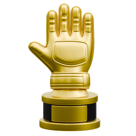 Golden Goalkeeper Glove Award Trophy  3D Icon