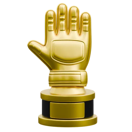 Golden Goalkeeper Glove Award Trophy  3D Icon