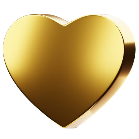 Golden heart shape  3D Icon