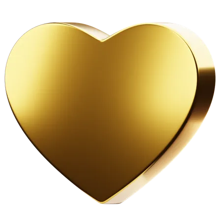Golden Heart Shape 3 D Icon 3D Icon