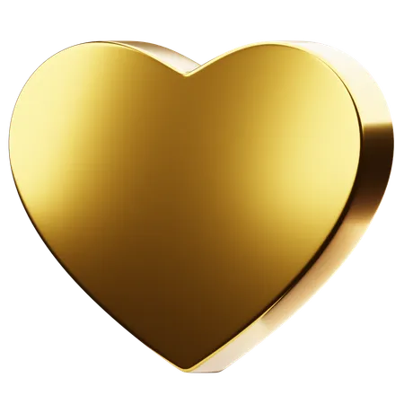 Golden heart shape  3D Icon