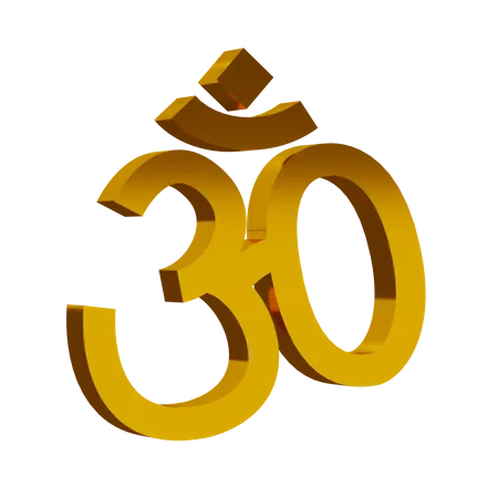 Golden Hinduism Symbol  3D Icon