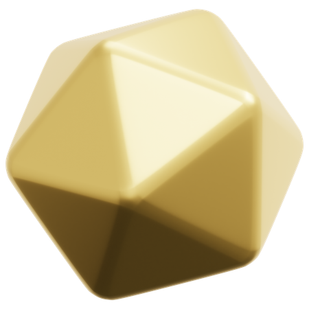 Golden Icosahedron  3D Icon