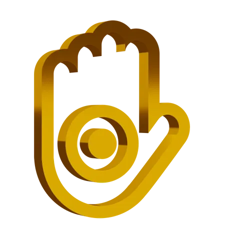 Golden Jainism Symbol  3D Icon
