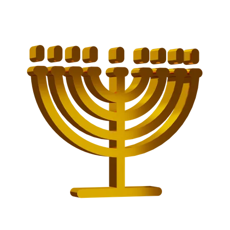 Golden Judaism Symbol  3D Icon