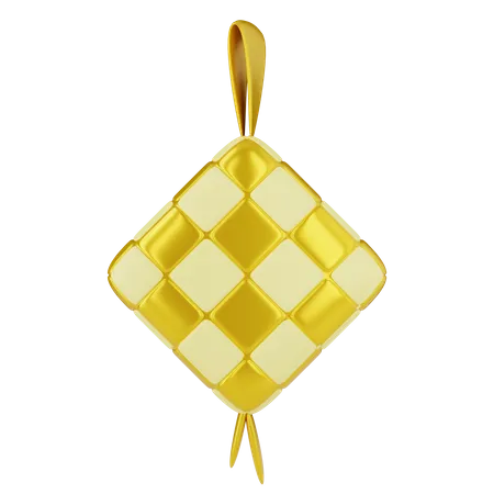 Golden ketupat  3D Illustration