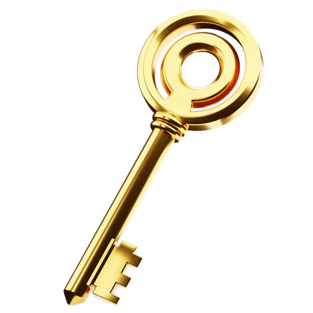 Golden key  3D Icon