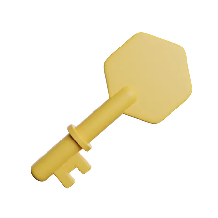 Golden Key  3D Icon