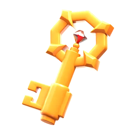 Golden Key  3D Icon