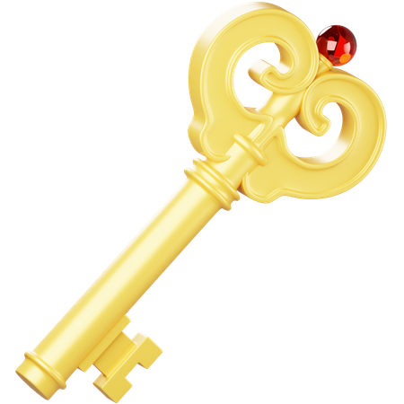 Golden Key  3D Icon