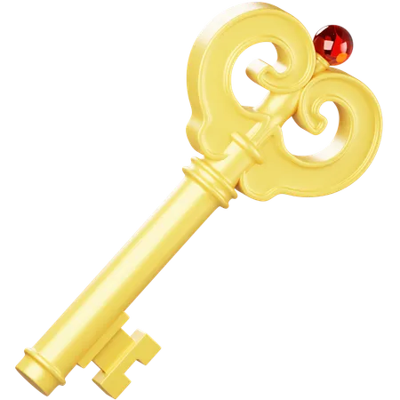 Golden Key  3D Icon