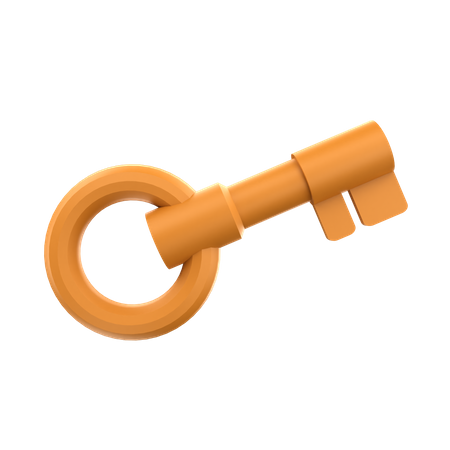 Golden Key  3D Icon