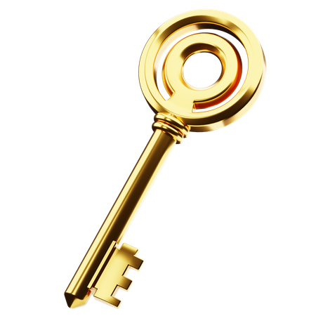 Golden key  3D Icon