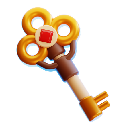 Golden Key  3D Icon