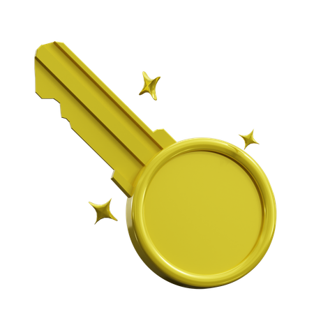 Golden Key  3D Icon