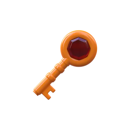 Golden Key  3D Icon