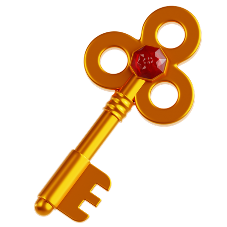 Golden Key  3D Icon