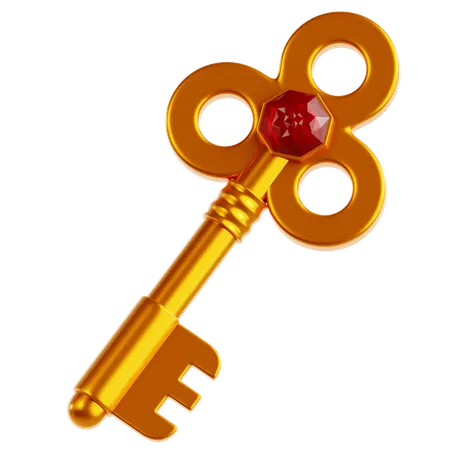 Golden Key  3D Icon