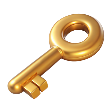 Golden Key  3D Icon