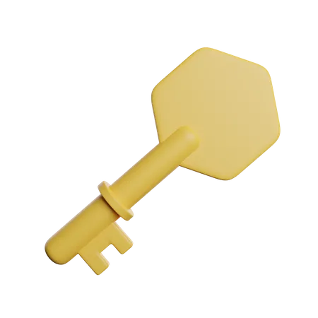 Golden Key 3D Icon