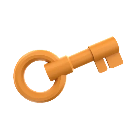 Golden Key 3D Icon