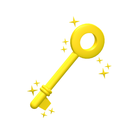 Golden Key  3D Icon
