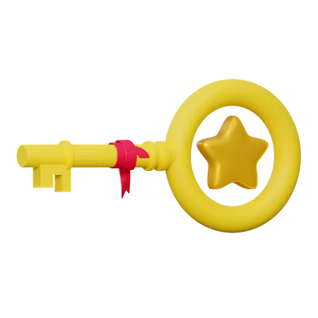 Golden Key Game Icon 3 D Illustration 3D Icon