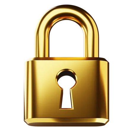 Golden lock  3D Icon