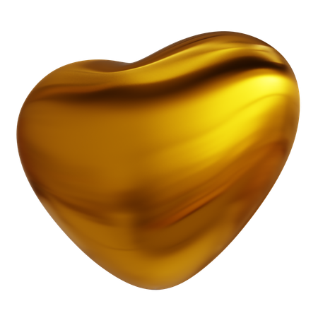 Golden Love Abstract  3D Icon