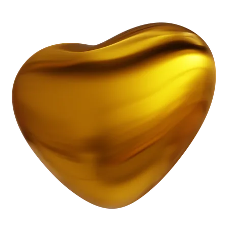 Golden Love Abstract  3D Icon