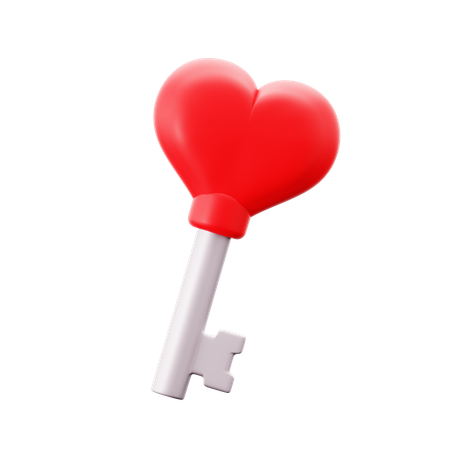 Golden Love Key  3D Icon