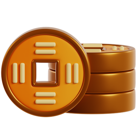 Golden Lucky Coins Prosperity  3D Icon