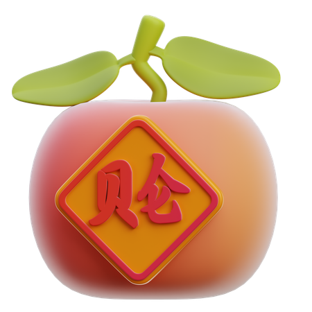 Goldene Mandarine  3D Icon