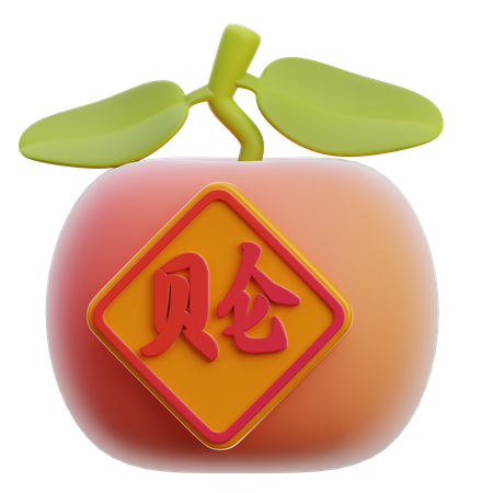 Golden Mandarin Orange  3D Icon