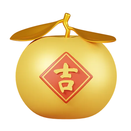 Golden Mandarin Orange  3D Icon