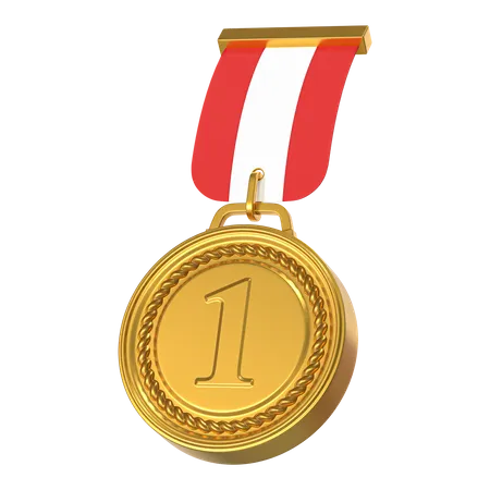 Golden Medal  3D Icon