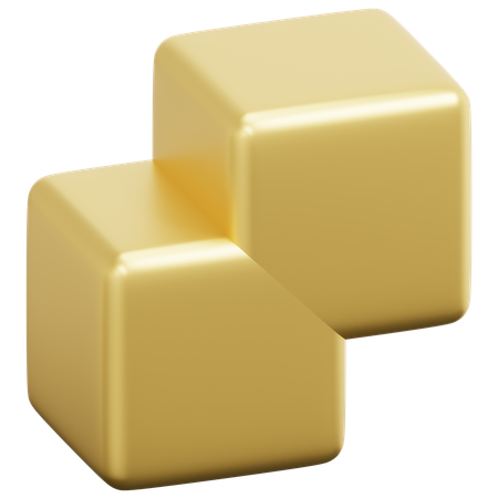 Golden Merge  3D Icon