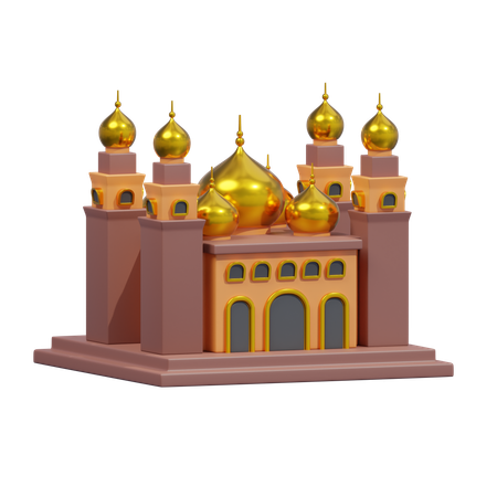 Golden Mosque Icon  3D Icon