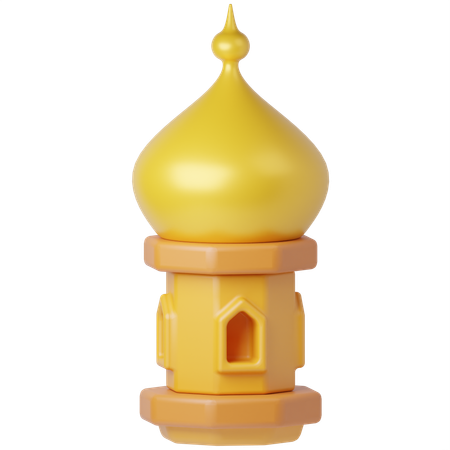 Golden Mosque Tower  3D Icon