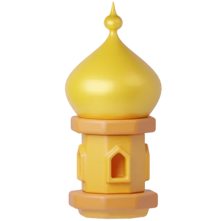 Golden Mosque Tower  3D Icon