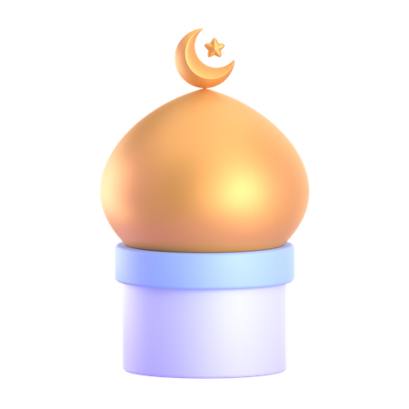 Golden Mosque Tower  3D Illustration