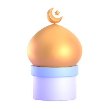 Golden Mosque Tower 3D Illustration