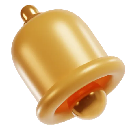 Golden Notification Bell Interface  3D Icon