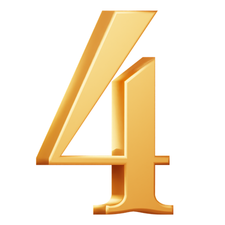 Golden Number Four  3D Icon