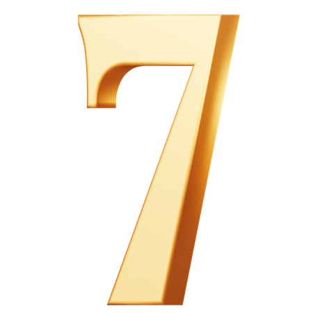 Golden Number Seven  3D Icon