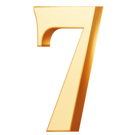 Golden Number Seven  3D Icon